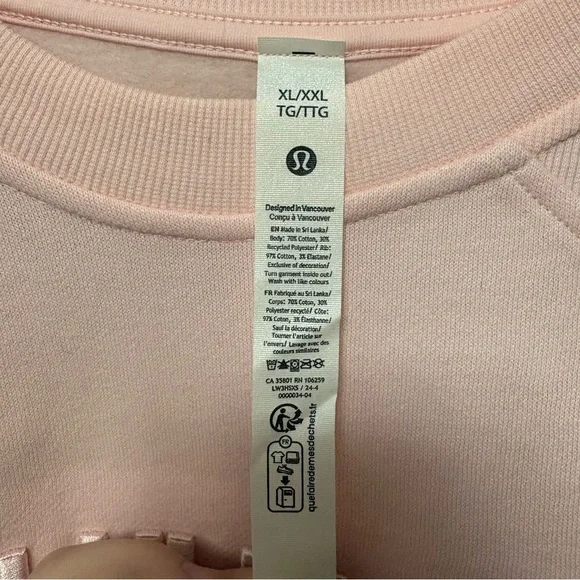 Lululemon Scuba Oversized Pullover Wordmark Strawberry Milkshake Pink XL/XXL - Picture 14 of 14